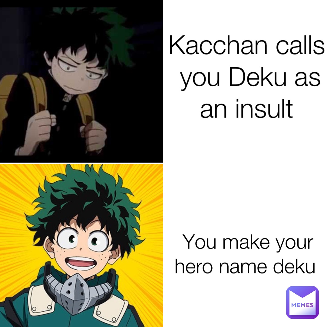 Kacchan calls you Deku as an insult You make your hero name deku
