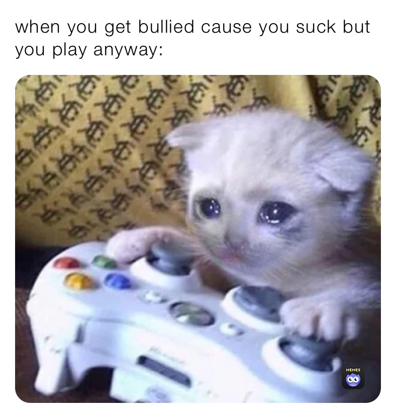 when you get bullied cause you suck but you play anyway: