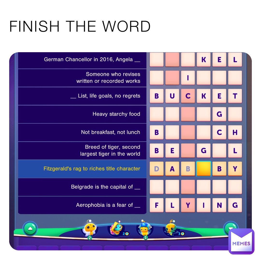 FINISH THE WORD