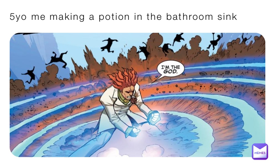 5yo me making a potion in the bathroom sink