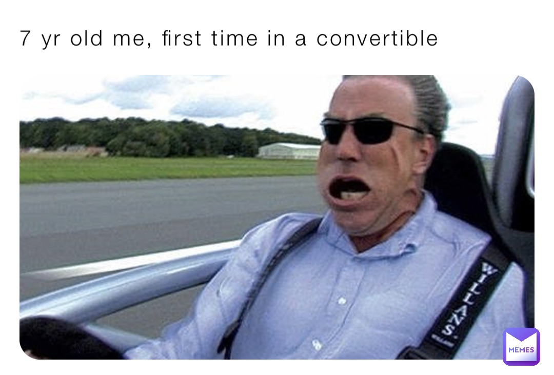 7 yr old me, first time in a convertible