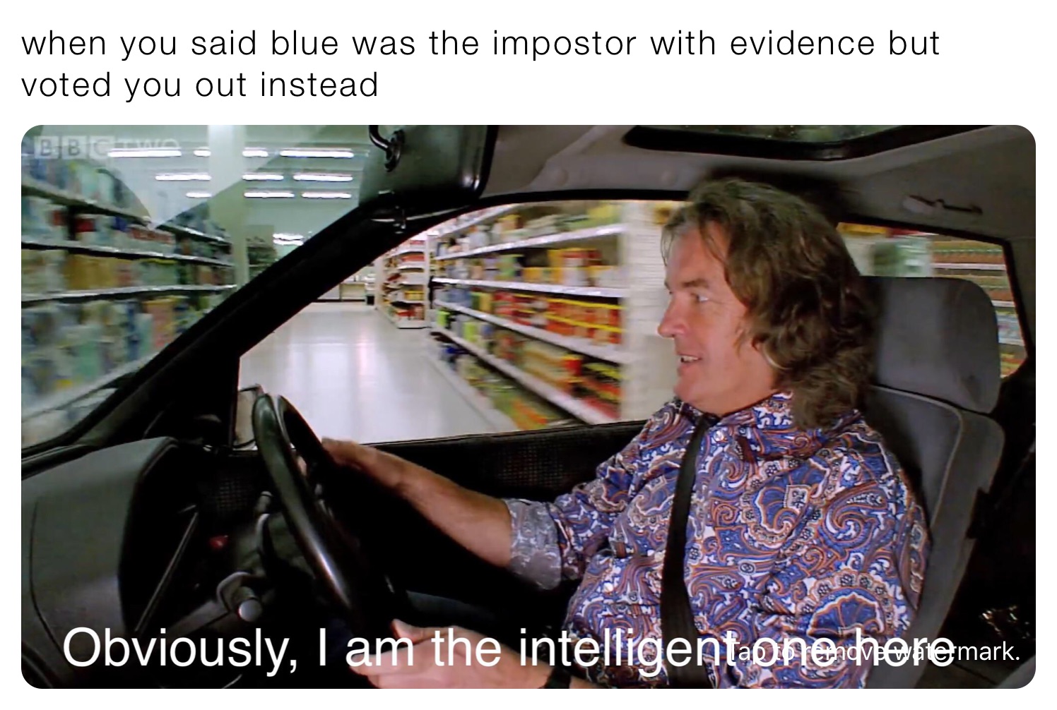 when you said blue was the impostor with evidence but voted you out instead