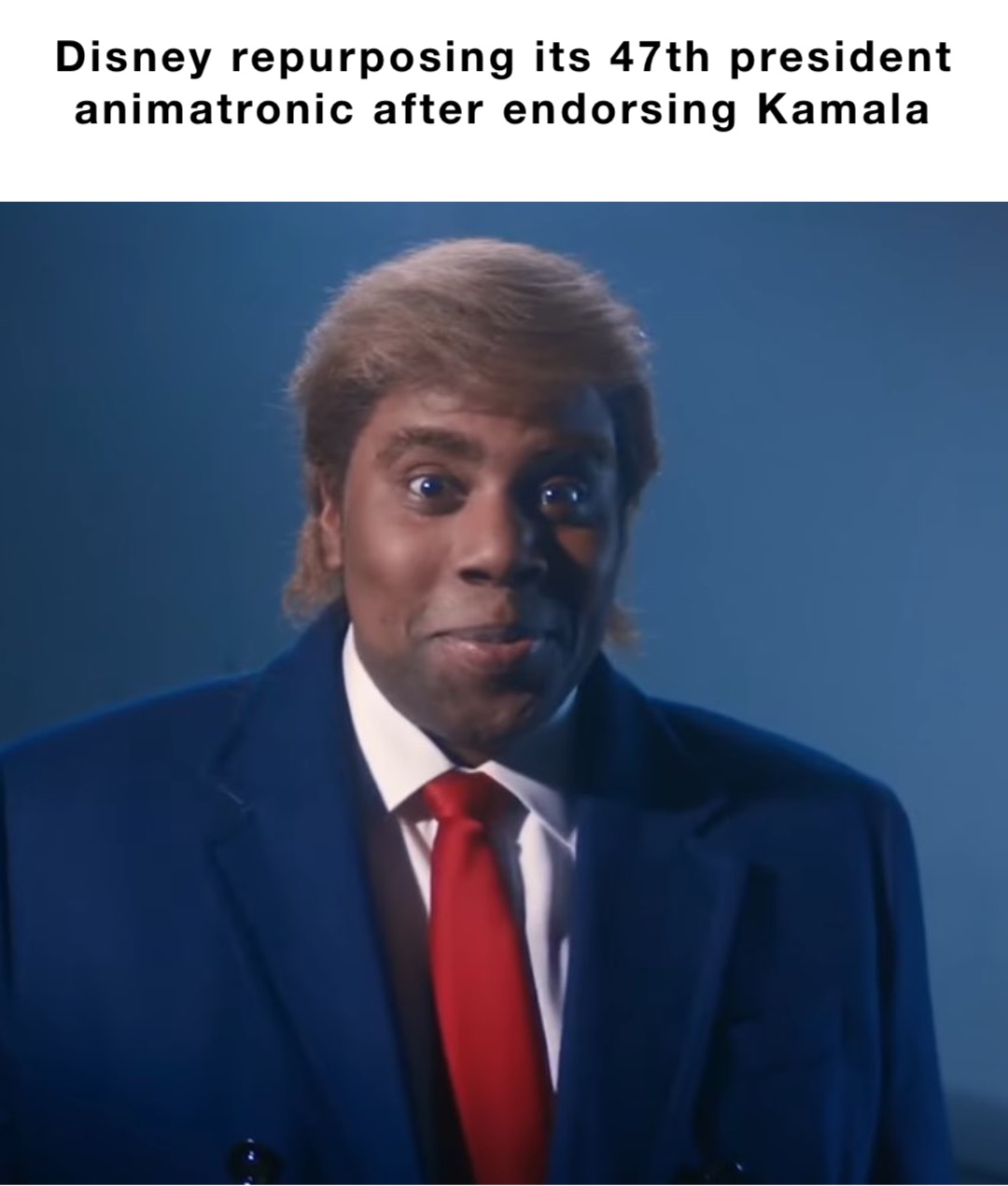 Disney repurposing its 47th president animatronic after endorsing Kamala Double tap to edit