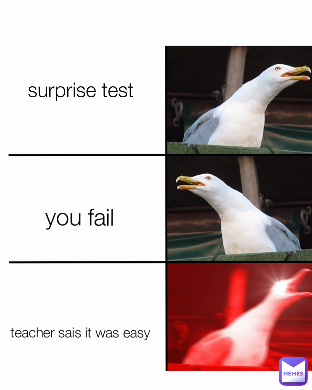 teacher sais it was easy you fail surprise test