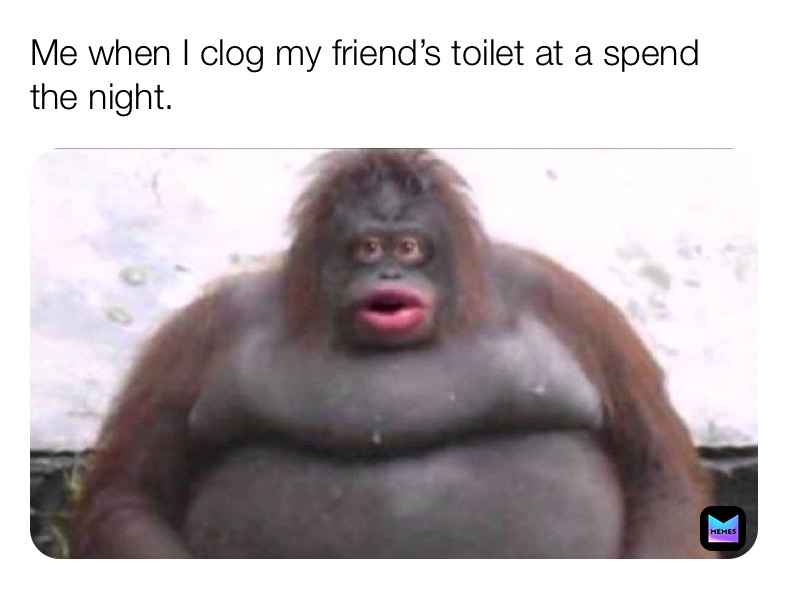 Me when I clog my friend’s toilet at a spend the night.