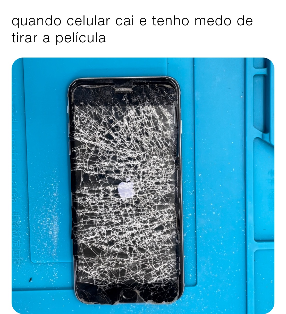 quando celular cai e tenho medo de tirar a película 