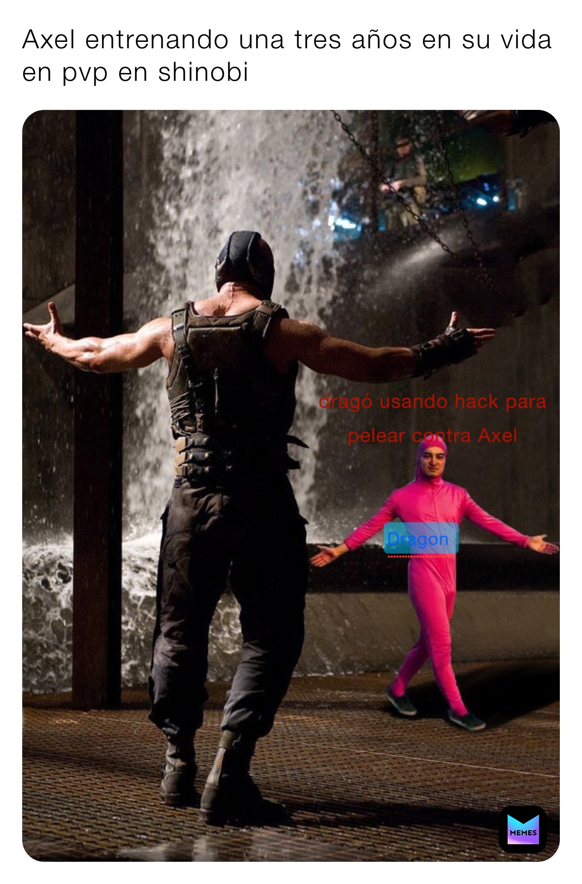 Axel entrenando una tres años en su vida en pvp en shinobi 