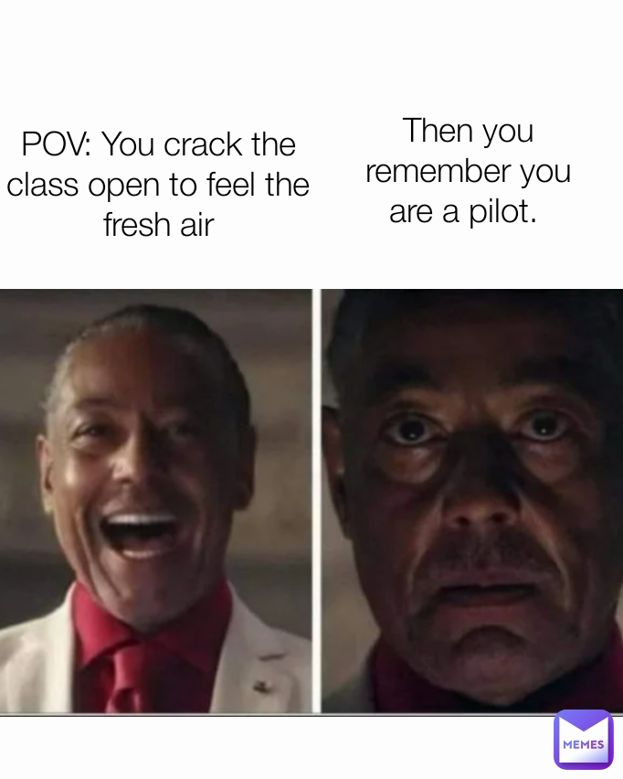 POV: You crack the class open to feel the fresh air Then you remember you are a pilot. 