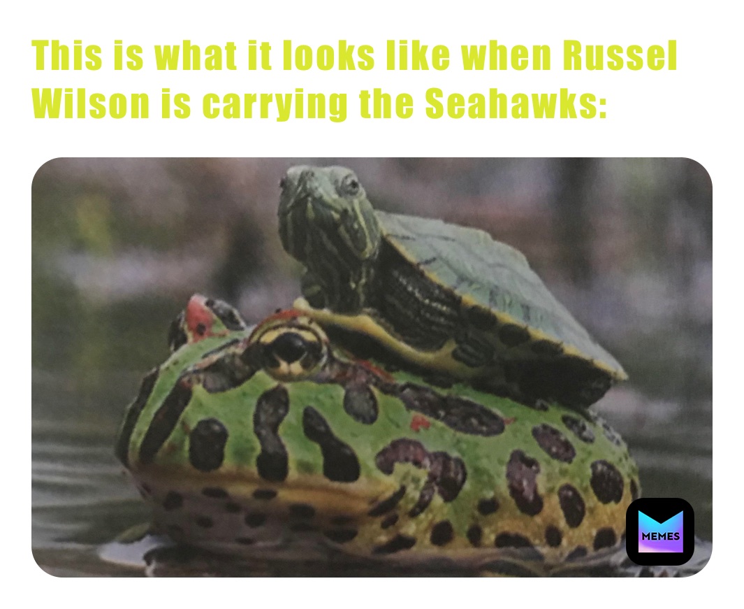 This is what it looks like when Russel Wilson is carrying the Seahawks: