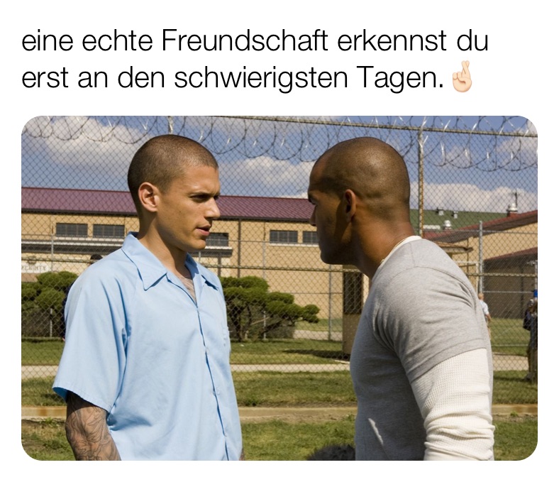 eine echte Freundschaft erkennst du erst an den schwierigsten Tagen.🤞🏻