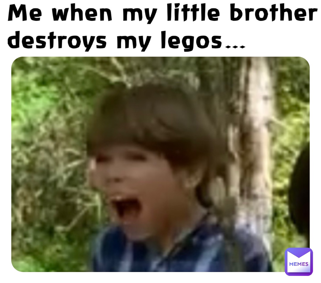 Me when my little brother destroys my legos…