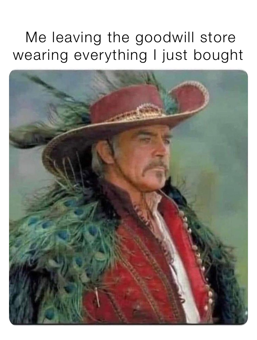 Me leaving the goodwill store wearing everything I just bought