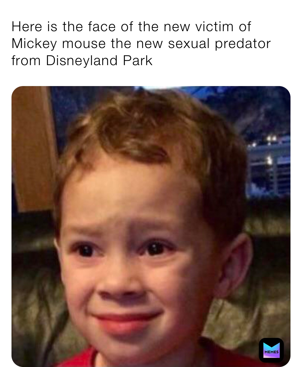 Here is the face of the new victim of Mickey mouse the new sexual predator from Disneyland Park