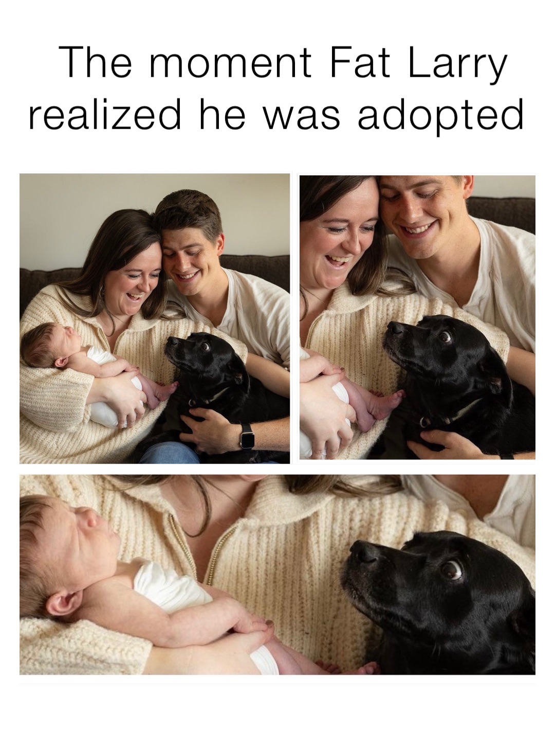 The moment Fat Larry realized he was adopted