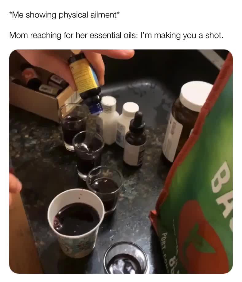 Every. Time.  #essentialoils  #shots  #cureall  #mom  #healingpowers