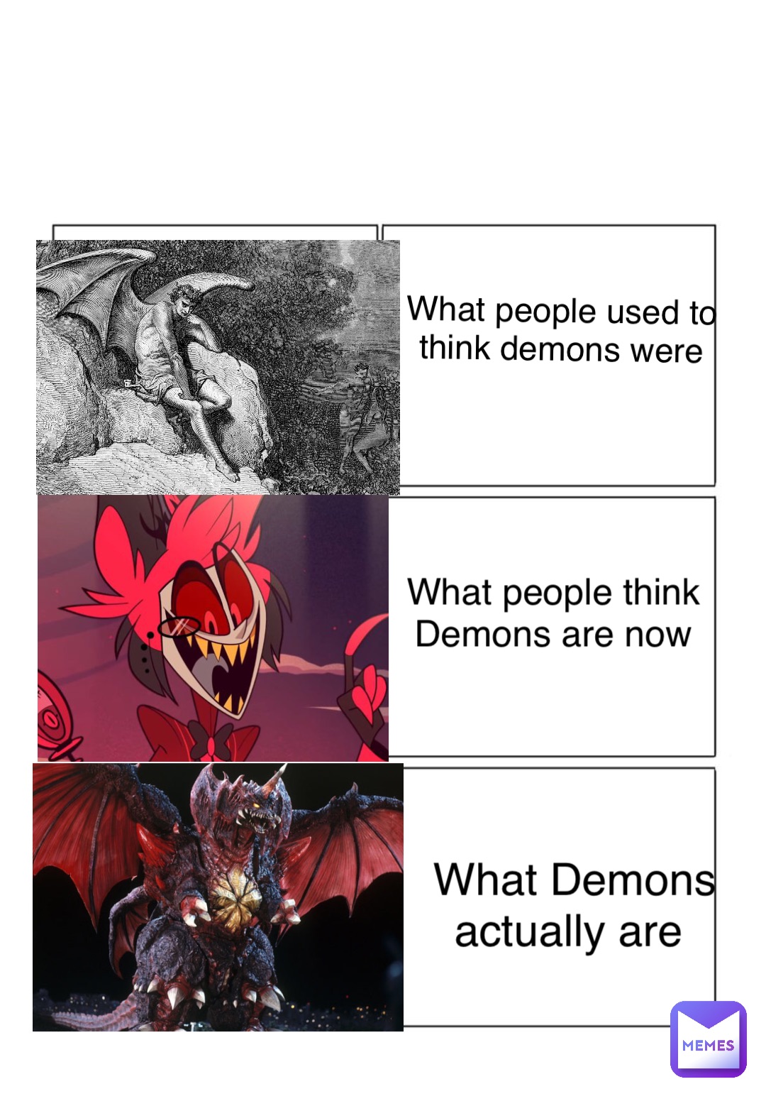 What people used to think demons were What people think Demons are now What Demons actually are