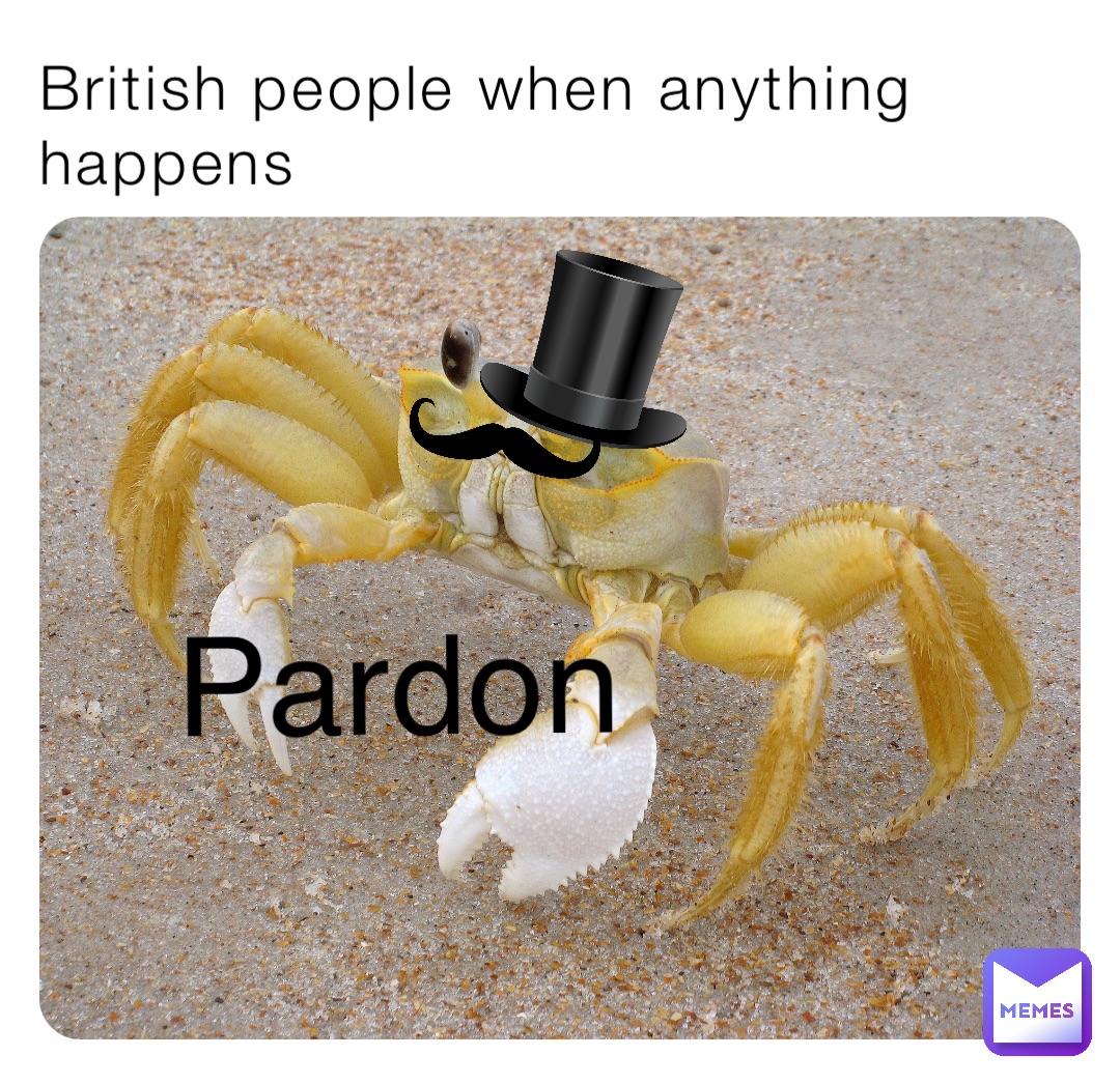 British people when anything happens Pardon