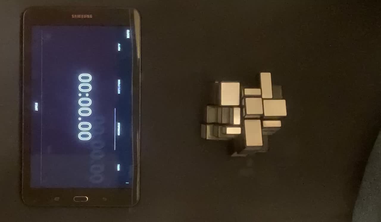 Solve of mirror cube. For those wondering, at the beginning, I took about 15 seconds to look at the scramble and familiarize myself with the patterns.   #takebacktherainbow