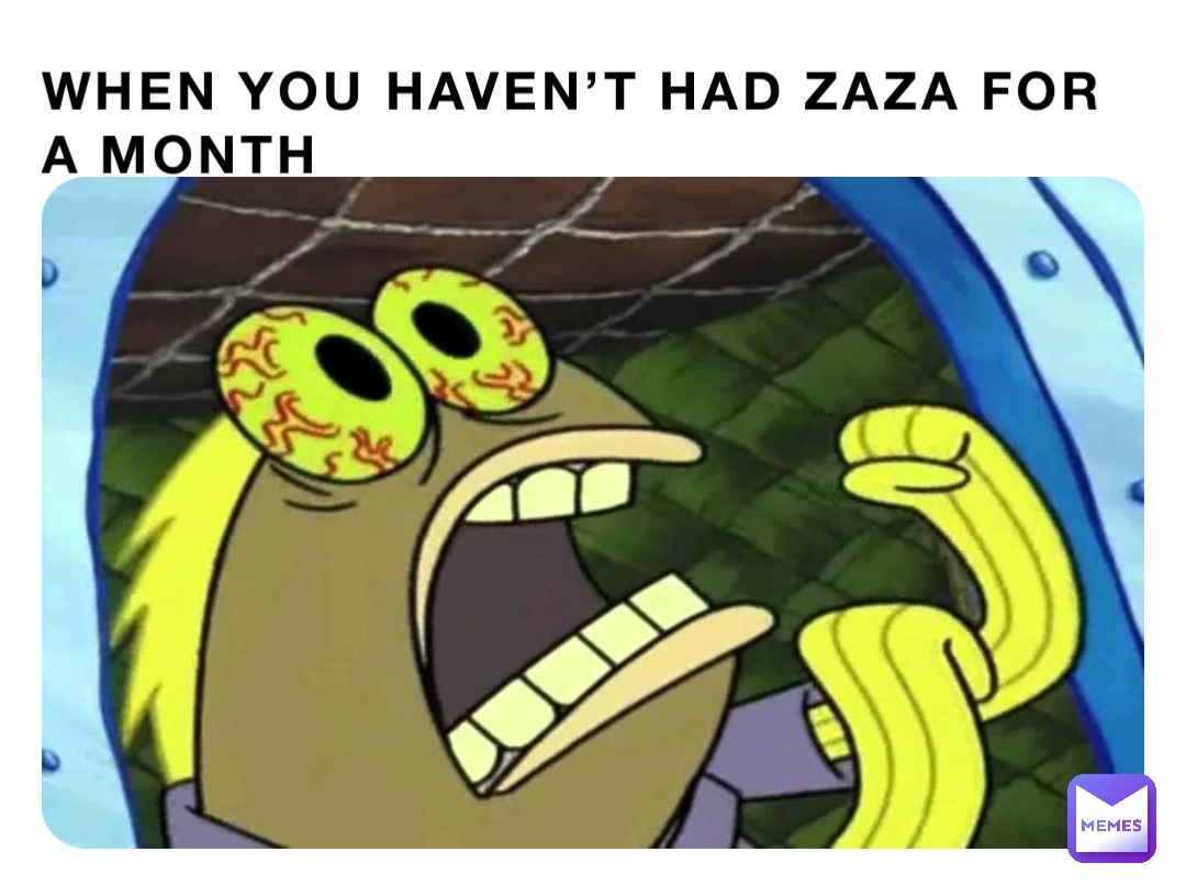 WHEN YOU HAVEN’T HAD ZAZA FOR A MONTH
