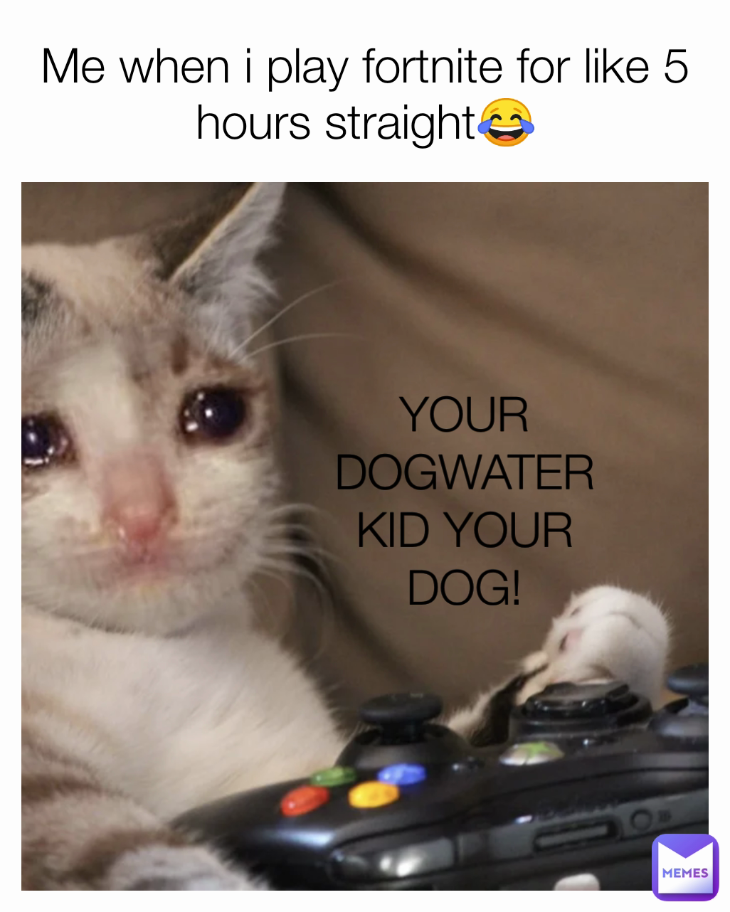 Me when i play fortnite for like 5 hours straight😂 YOUR DOGWATER KID YOUR DOG!