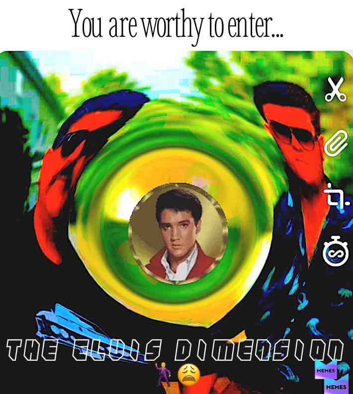 There’s only one way to enter, you must play Elvis radio 24/7 for eternity! #Elvis #andy #memesdaily #beans