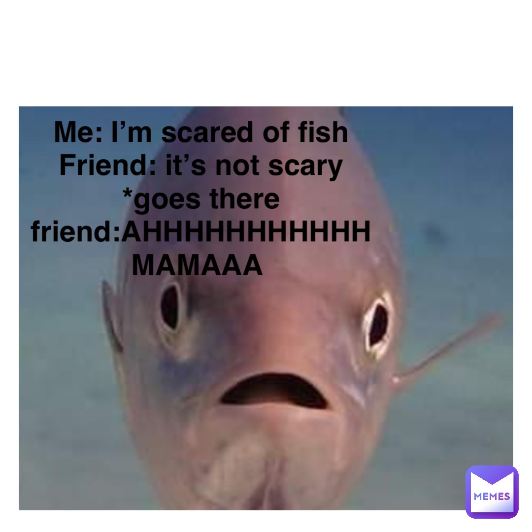 Double tap to edit Me: I’m scared of fish 
Friend: it’s not scary 
*goes there 
friend:AHHHHHHHHHHH MAMAAA