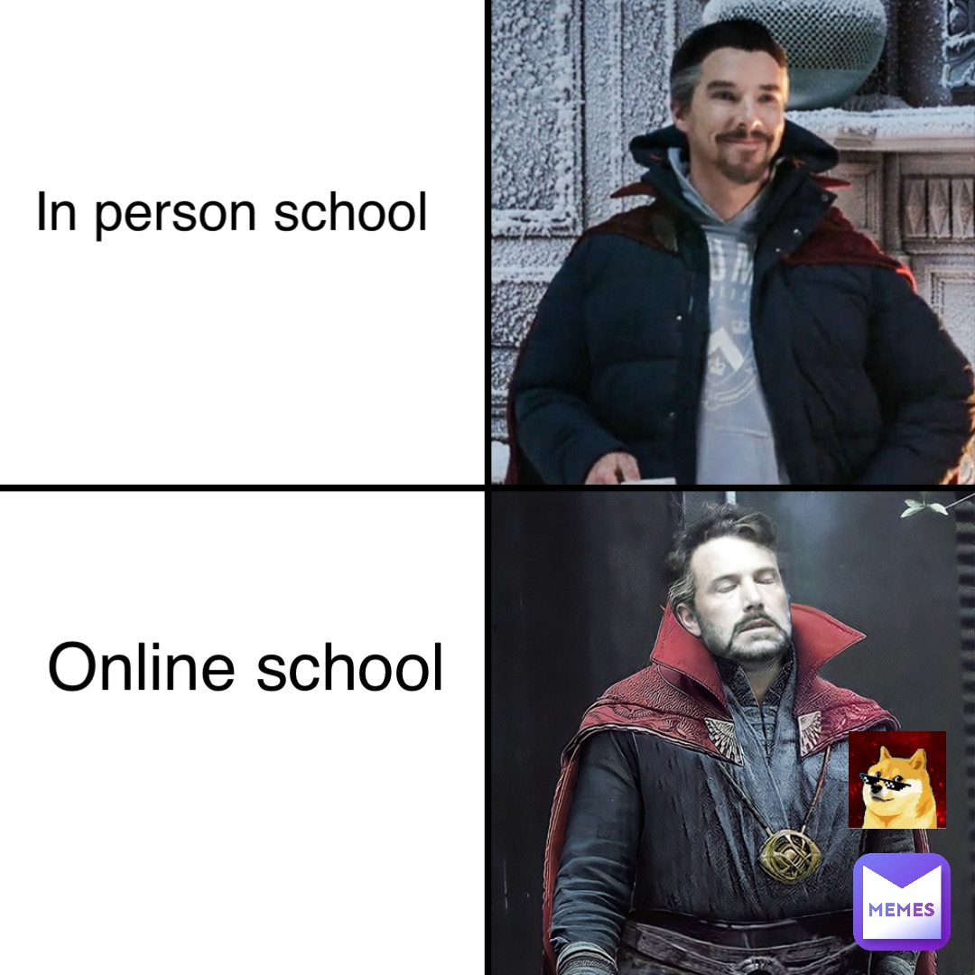 In person school Online school