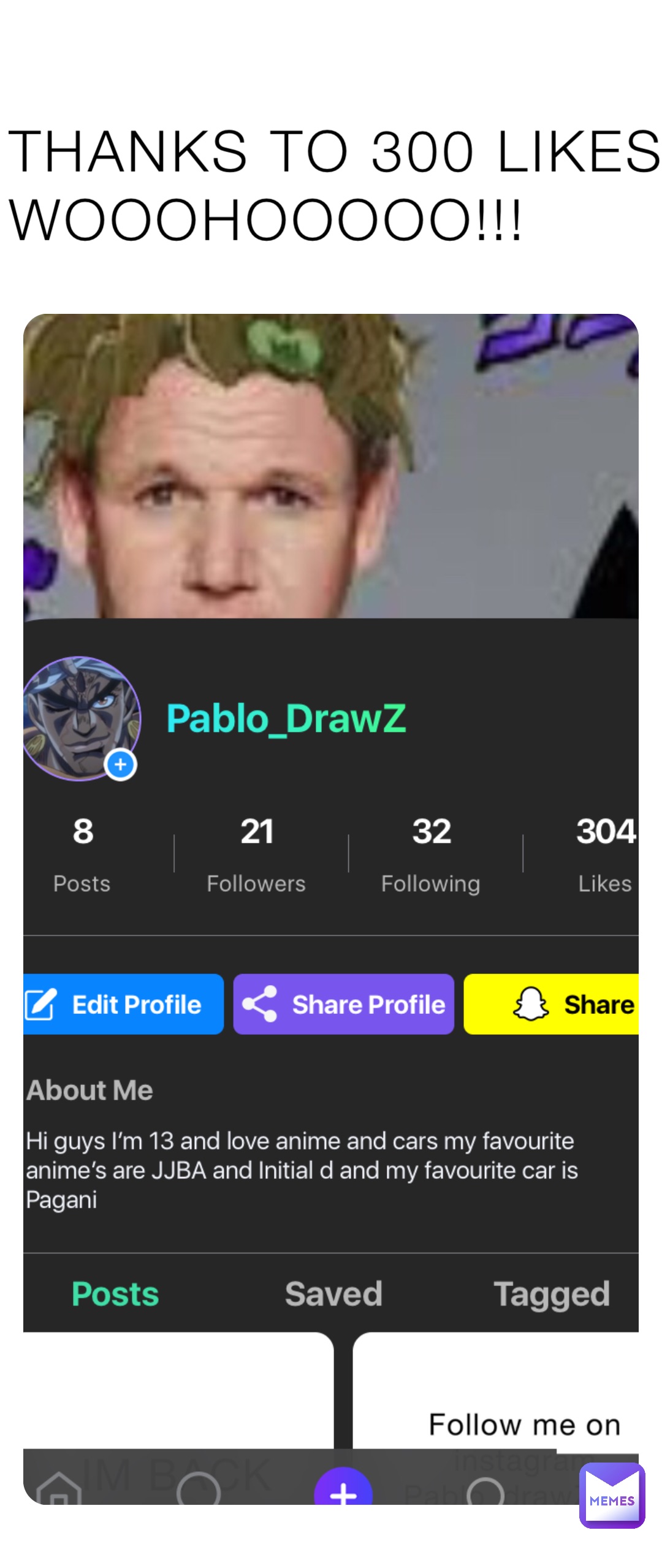 THANKS TO 300 LIKES WOOOHOOOOO!!!