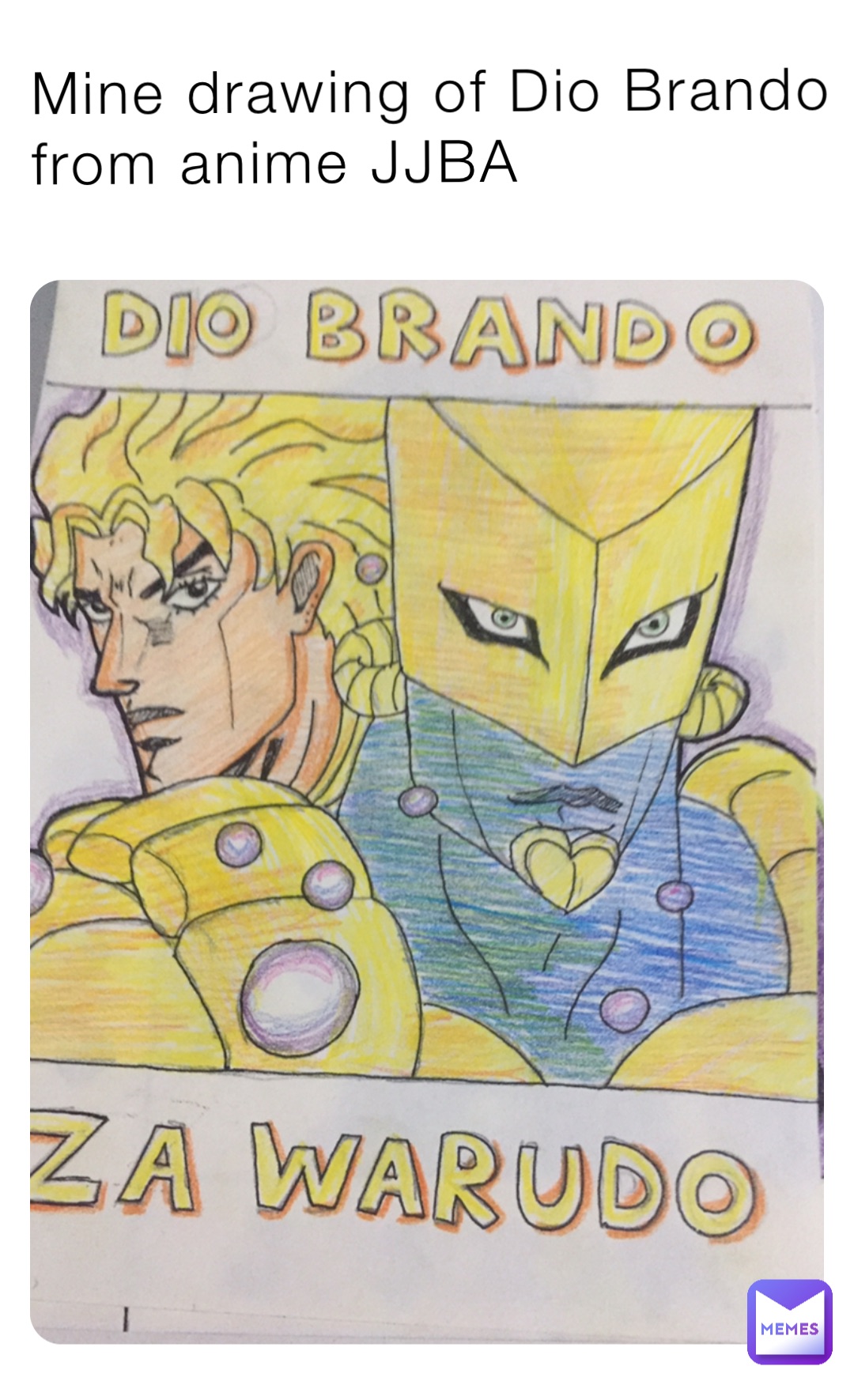 Mine drawing of Dio Brando from anime JJBA