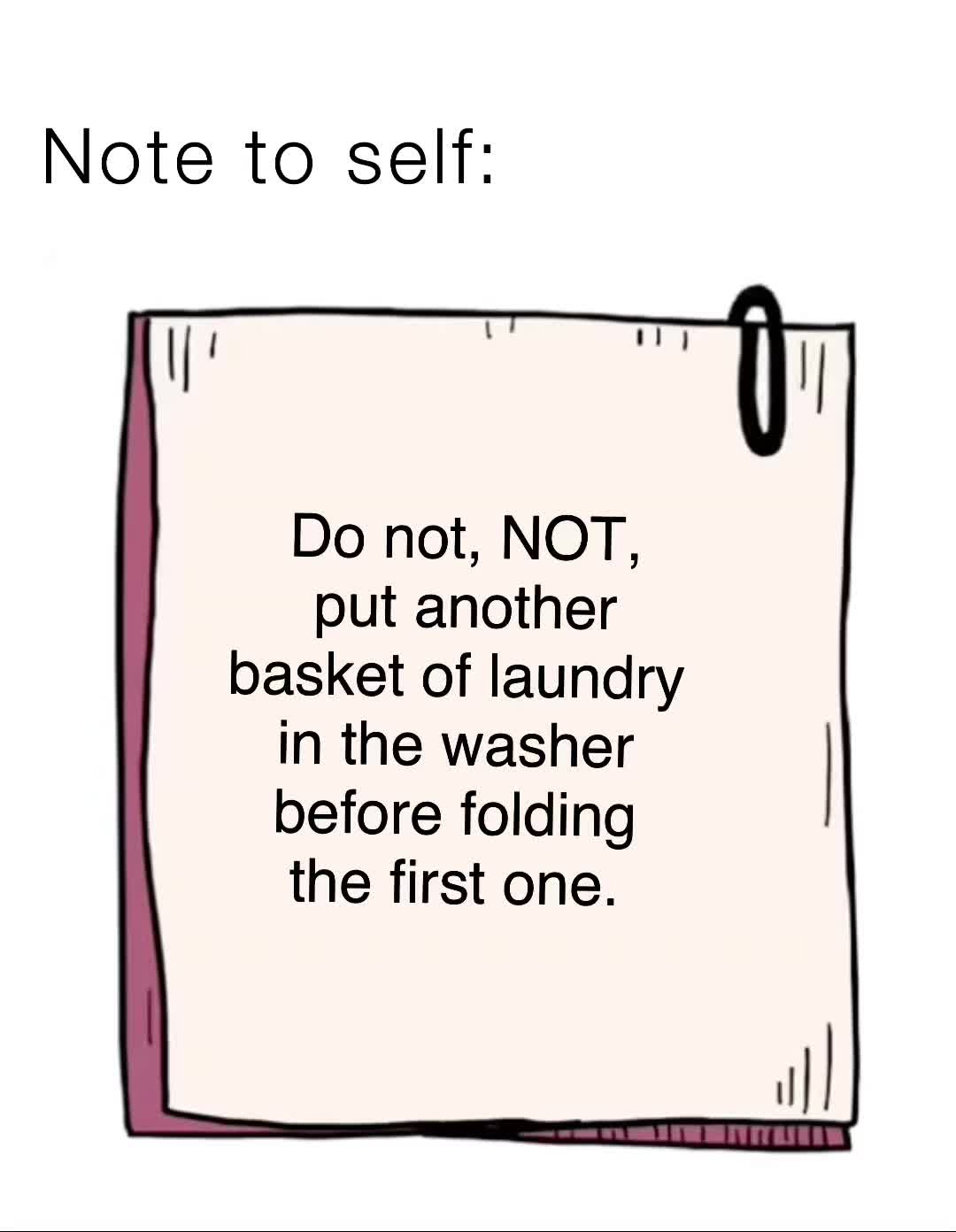 Note to self Do not, NOT, put another basket of laundry in the washer