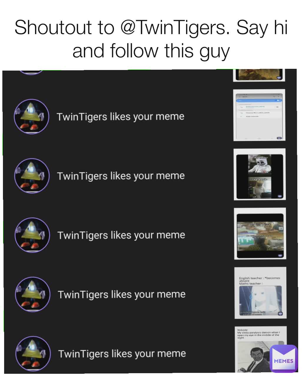 Shoutout to @TwinTigers. Say hi and follow this guy