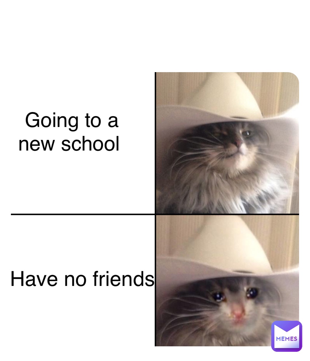 Going to a 
new school Have no friends