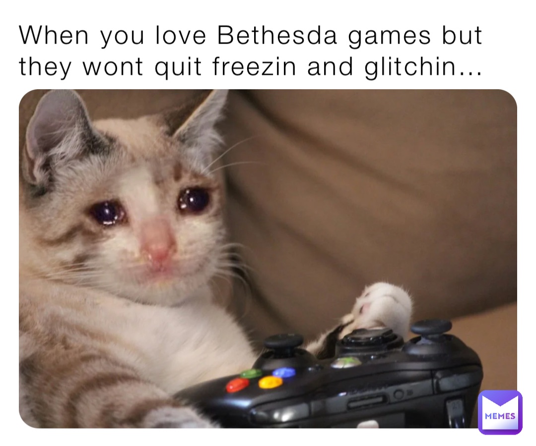 When you love Bethesda games but they wont quit freezin and glitchin…