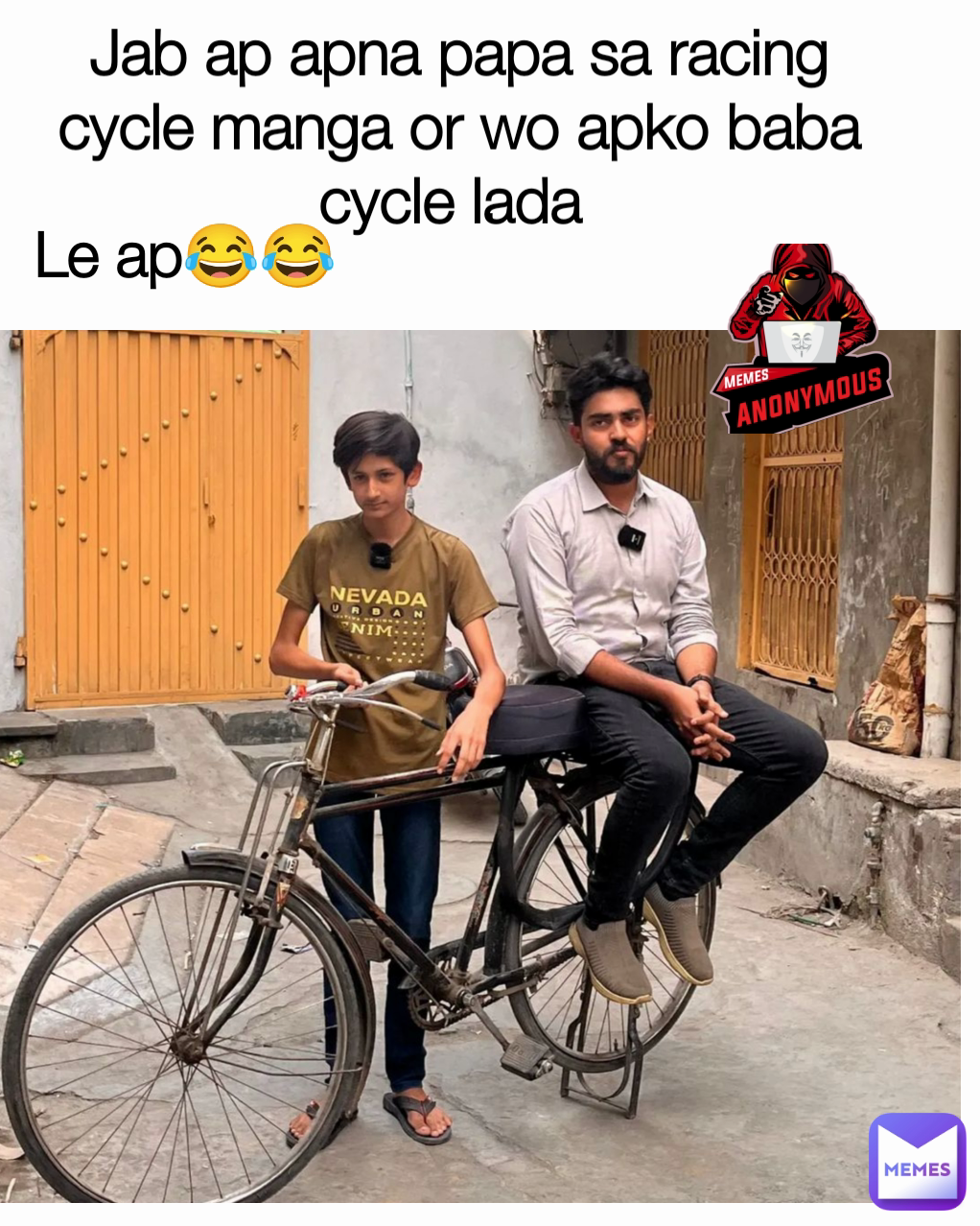 Jab ap apna papa sa racing cycle manga or wo apko baba cycle lada  . Le ap😂😂