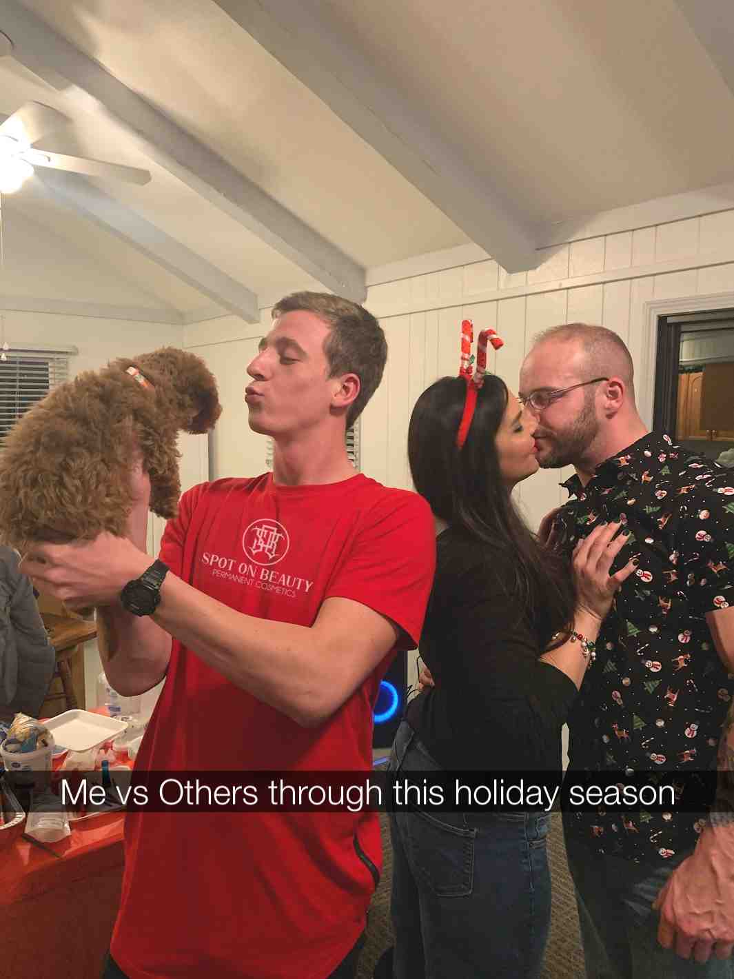 Hard one to decide what is better. Puppy or your significant other!!? Hmmm #puppylove #holidays #holidaykisses