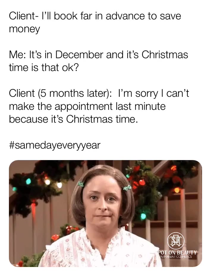 Now I’m inconvenienced and people can’t come in last minute. I still take a deposit but it’s still very annoying and we already discussed this several months ago. Stop wasting people’s time and money!