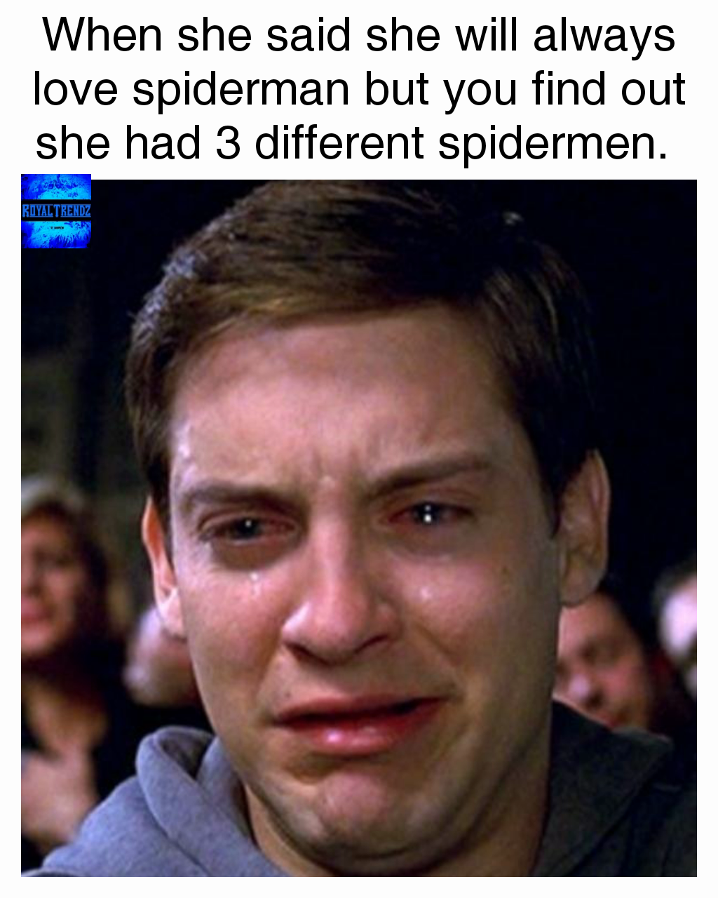 When she said she will always love spiderman but you find out she had 3 different spidermen. 