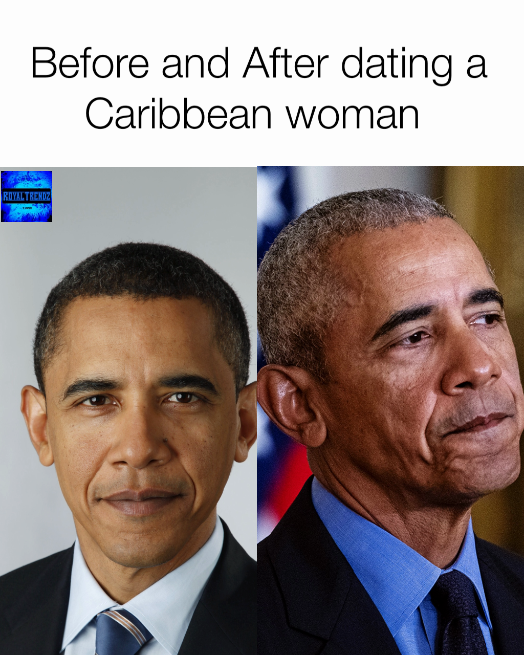 Before and After dating a Caribbean woman 