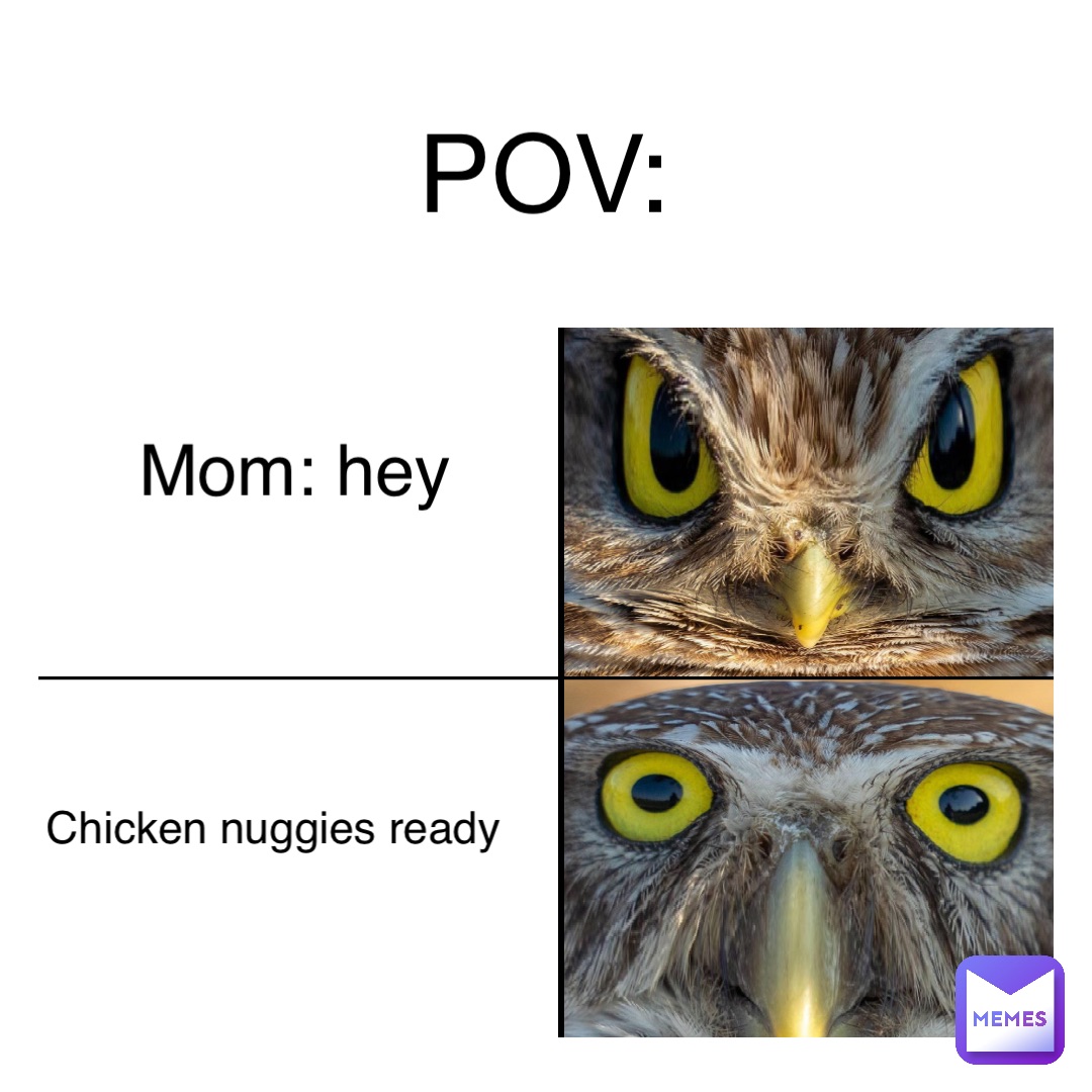 POV: Mom: hey Chicken nuggies ready