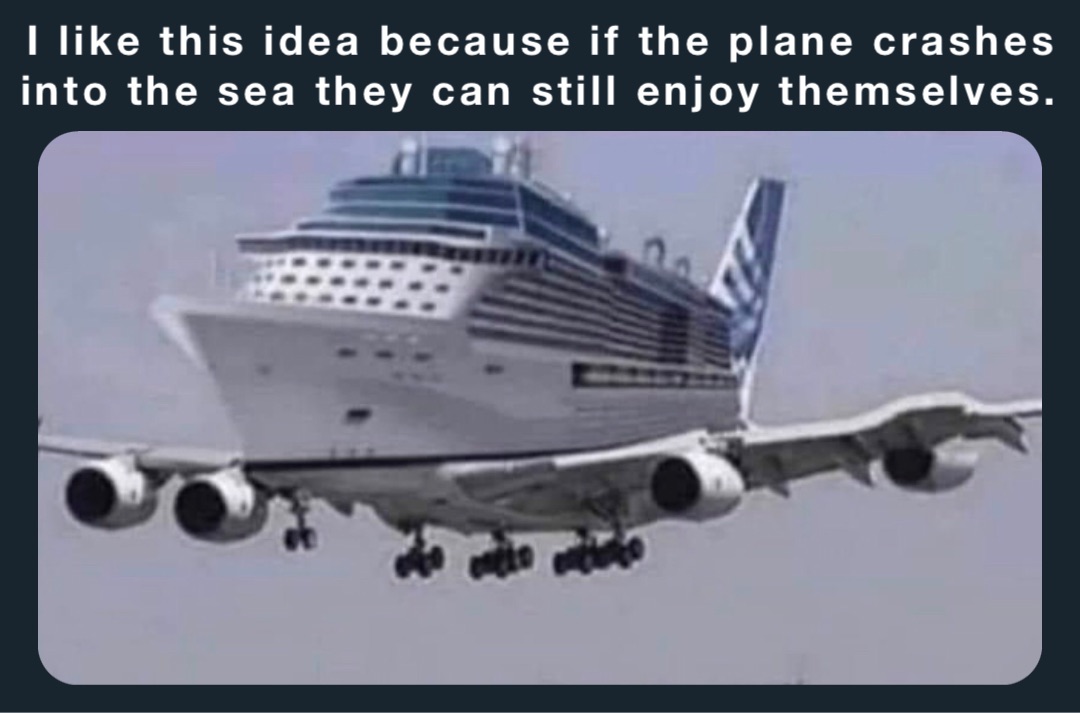 I like this idea because if the plane crashes into the sea they can still enjoy themselves.