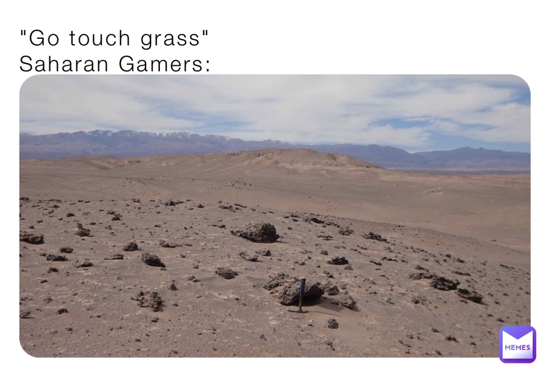 "Go touch grass" 
Saharan Gamers: