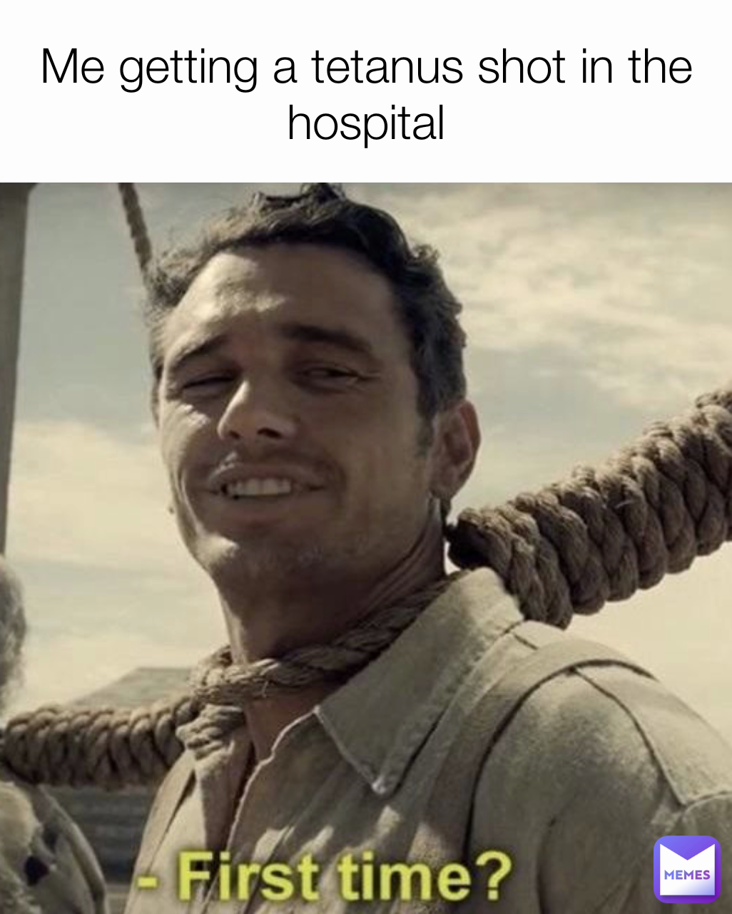 Me getting a tetanus shot in the hospital