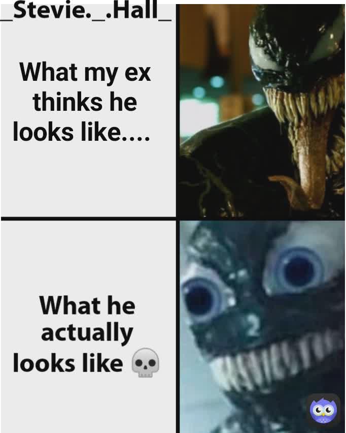 What he actually looks like 💀 _Stevie._.Hall_ What my ex thinks he looks like.... 