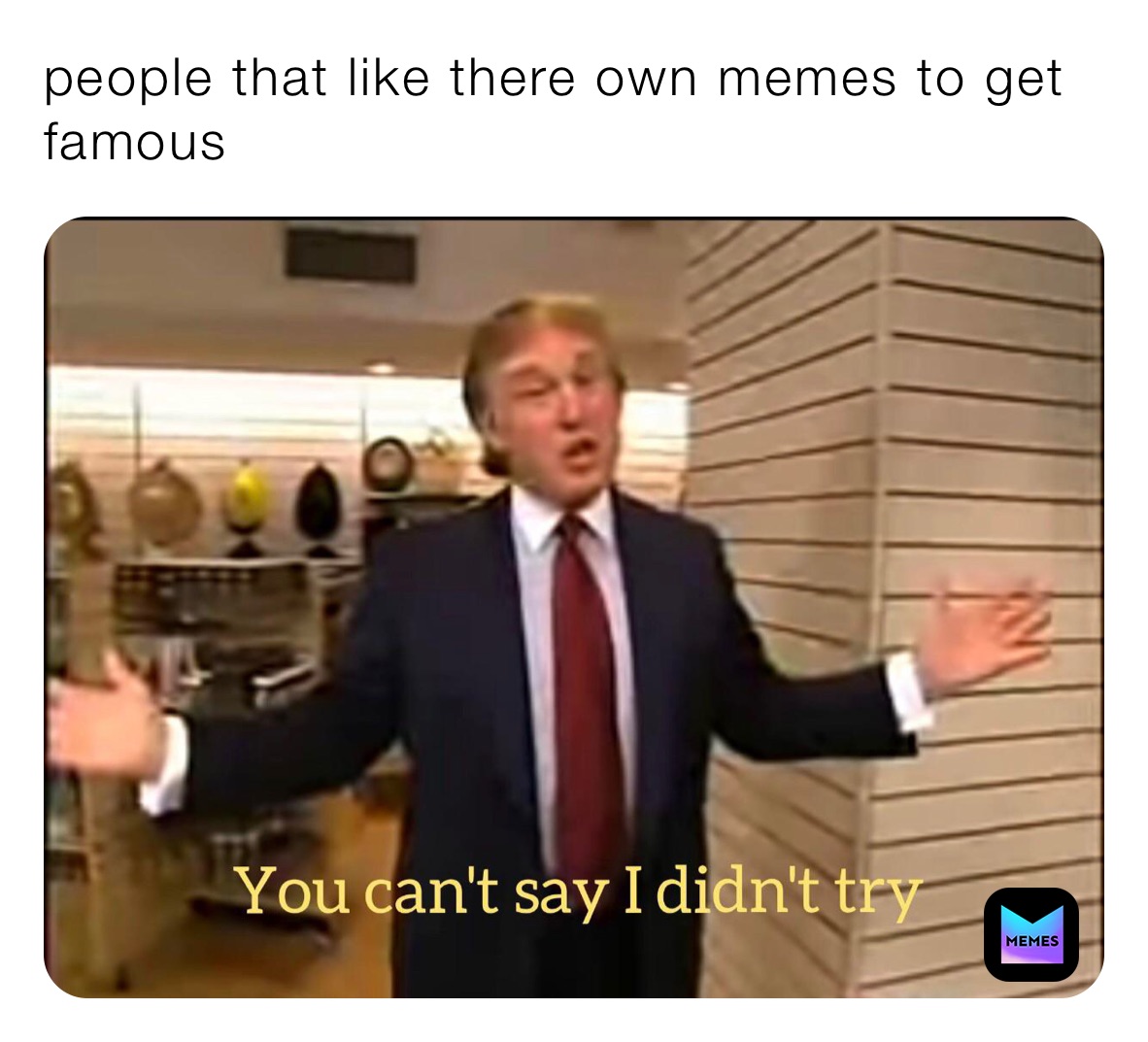 people that like there own memes to get famous