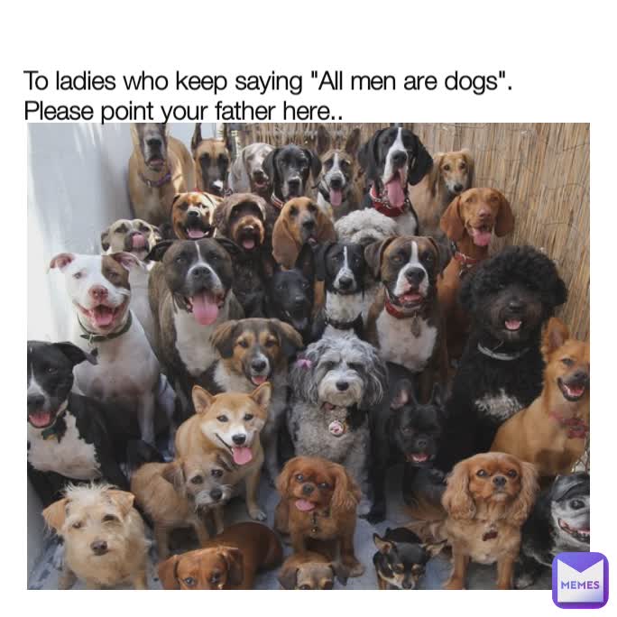 To ladies who keep saying "All men are dogs". Please point your father here..