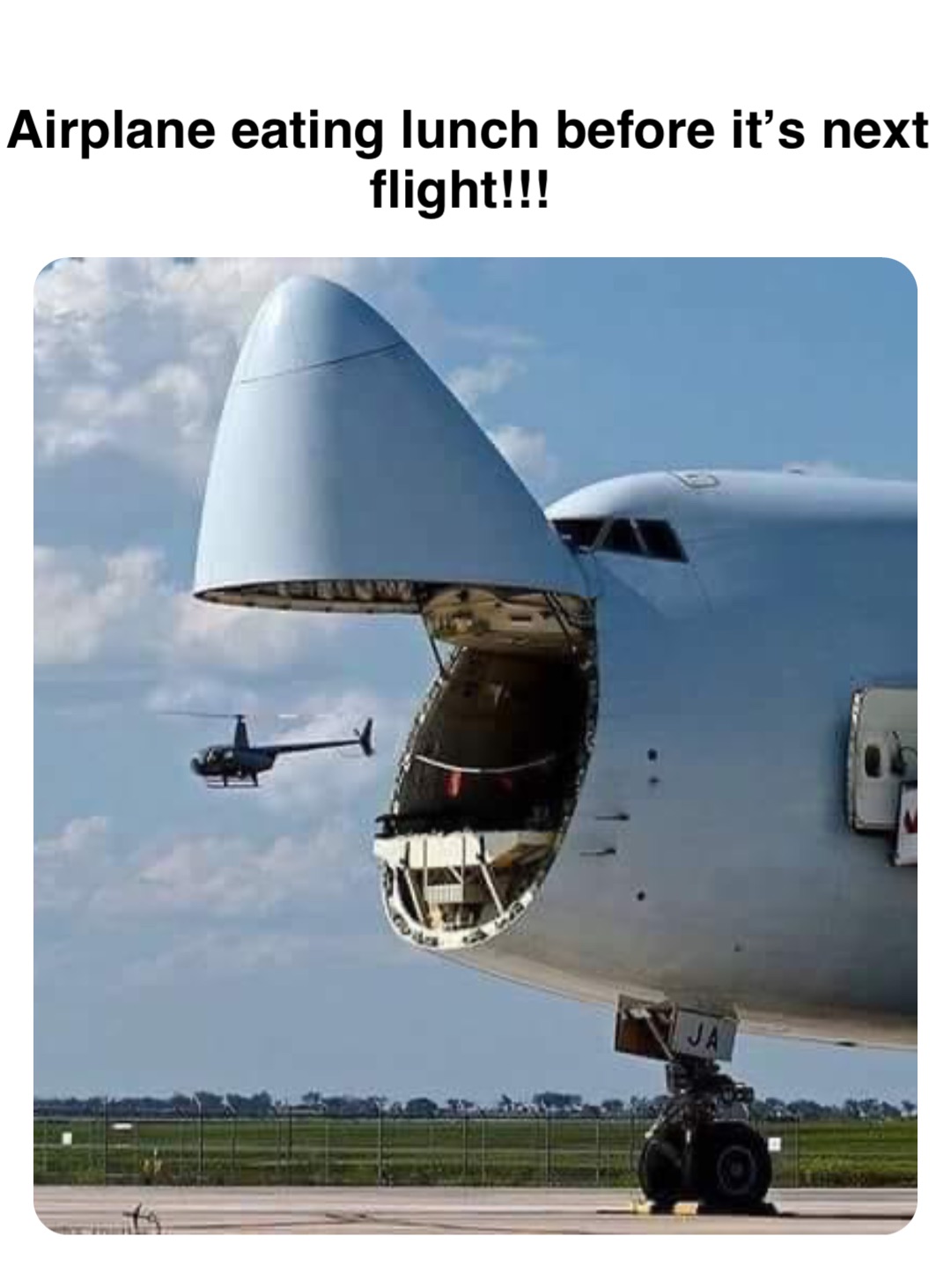 Double tap to edit Airplane eating lunch before it’s next flight!!!