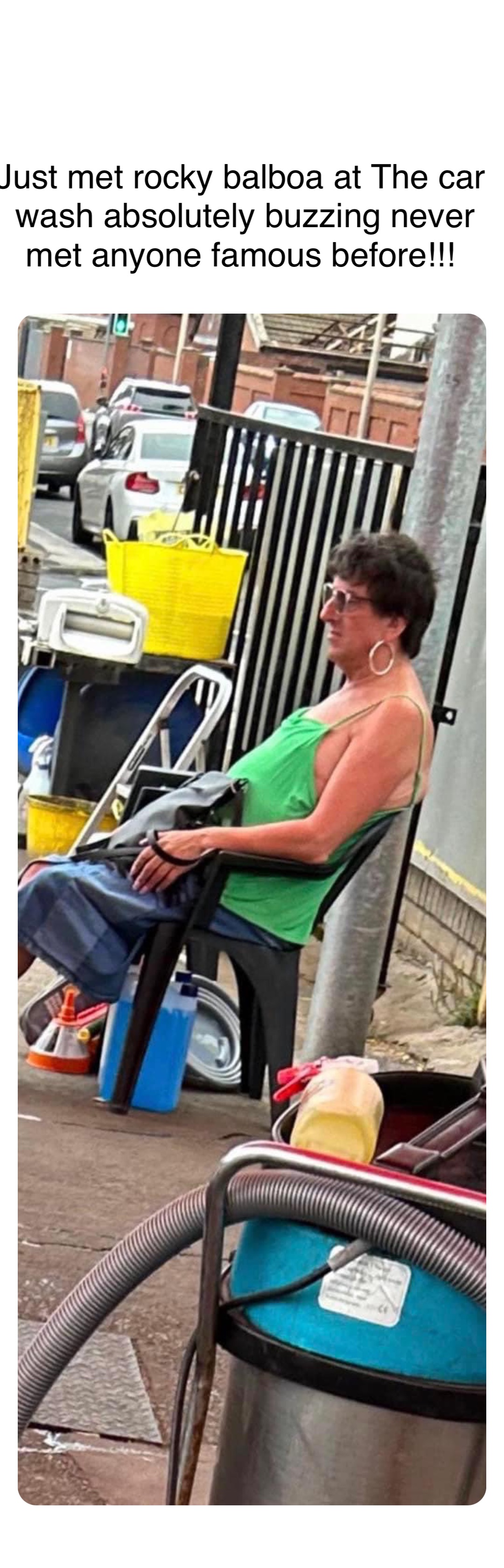 Double tap to edit Just met rocky balboa at The car wash absolutely buzzing never met anyone famous before!!!