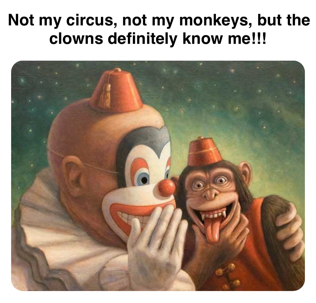 Double tap to edit Not my circus, not my monkeys, but the clowns definitely know me!!!