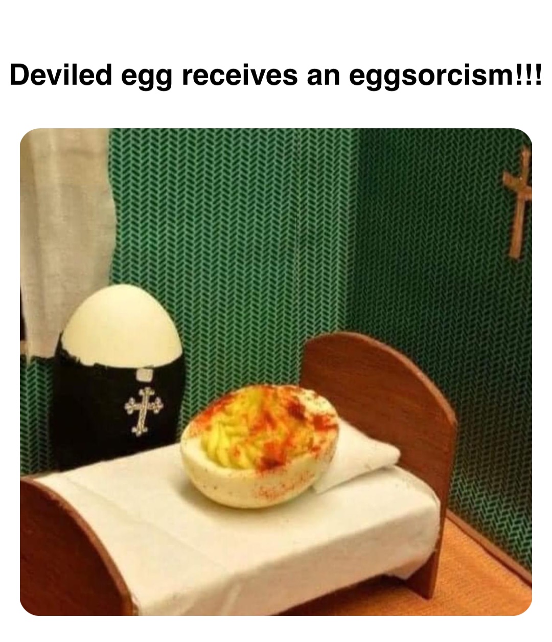 Double tap to edit Deviled egg receives an eggsorcism!!!