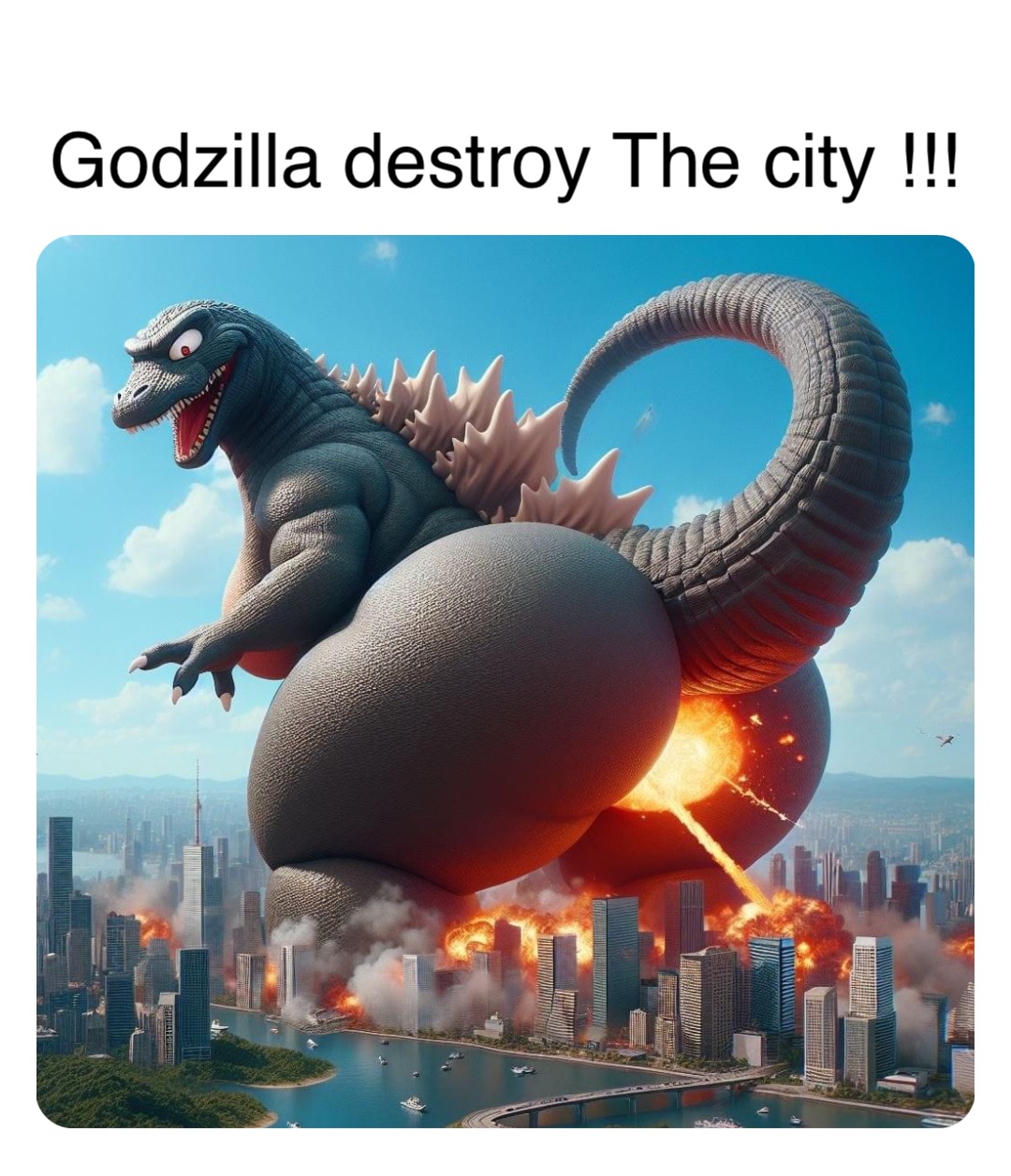 Double tap to edit Godzilla destroy The city !!!